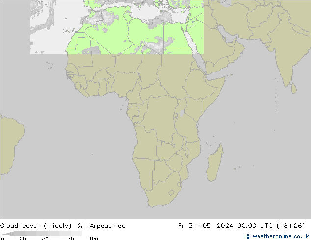 oblačnosti uprostřed Arpege-eu Pá 31.05.2024 00 UTC