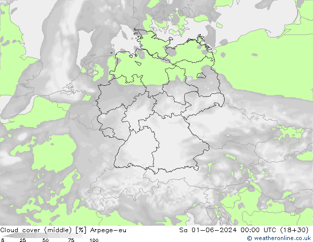 zachmurzenie (środk.) Arpege-eu so. 01.06.2024 00 UTC