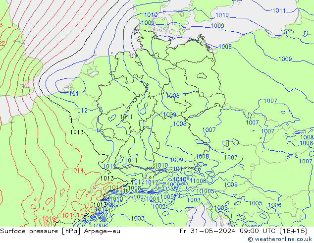 pression de l'air Arpege-eu ven 31.05.2024 09 UTC