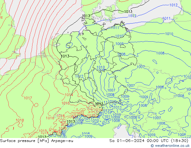 ciśnienie Arpege-eu so. 01.06.2024 00 UTC