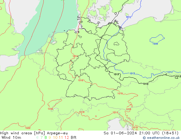 yüksek rüzgarlı alanlar Arpege-eu Cts 01.06.2024 21 UTC