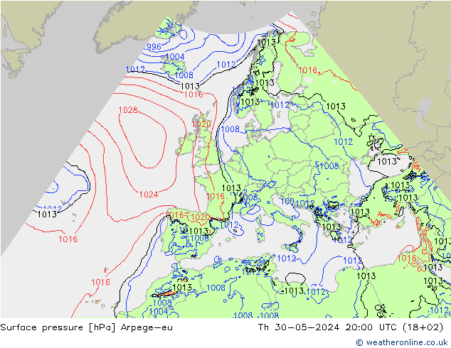 ciśnienie Arpege-eu czw. 30.05.2024 20 UTC