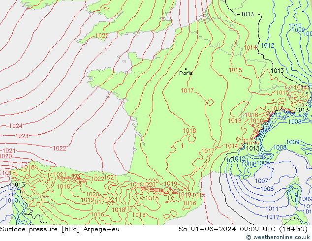 pression de l'air Arpege-eu sam 01.06.2024 00 UTC