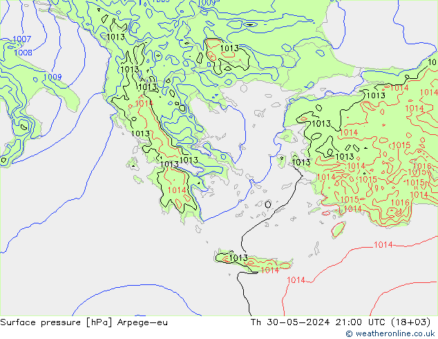 Yer basıncı Arpege-eu Per 30.05.2024 21 UTC