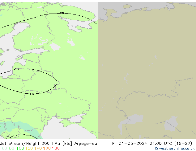 Jet stream Arpege-eu Sex 31.05.2024 21 UTC
