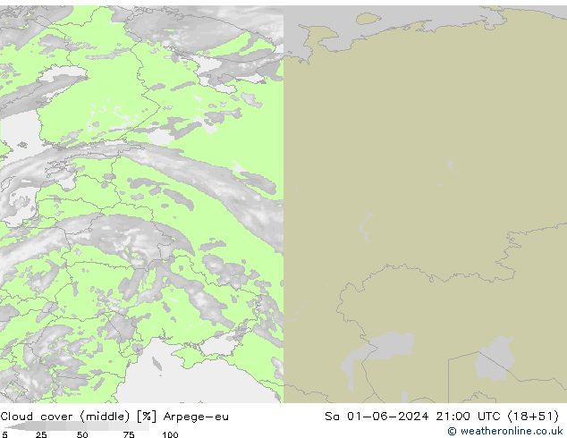 nuvens (médio) Arpege-eu Sáb 01.06.2024 21 UTC
