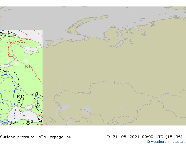 Luchtdruk (Grond) Arpege-eu vr 31.05.2024 00 UTC
