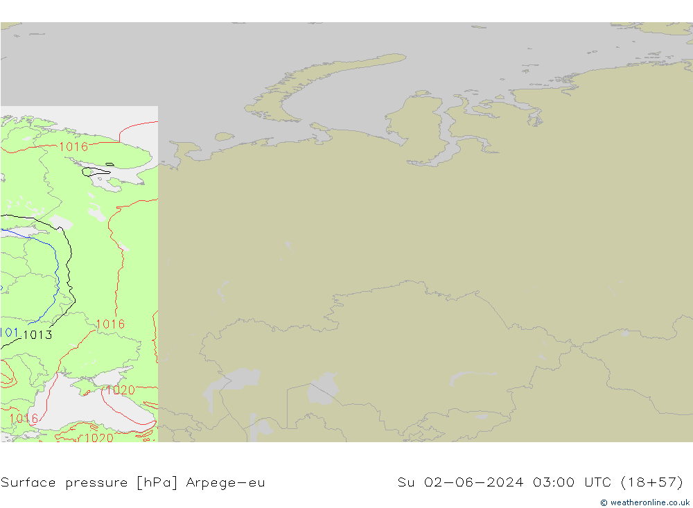 pressão do solo Arpege-eu Dom 02.06.2024 03 UTC