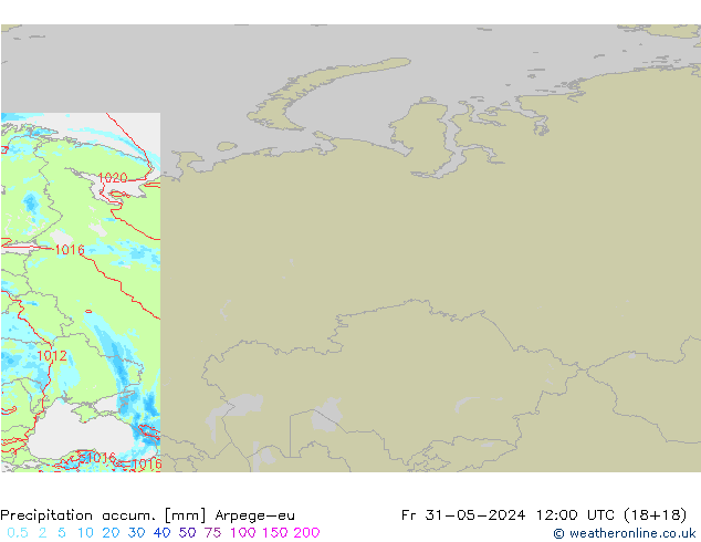 Toplam Yağış Arpege-eu Cu 31.05.2024 12 UTC