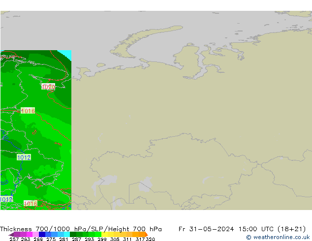 Dikte700-1000 hPa Arpege-eu vr 31.05.2024 15 UTC