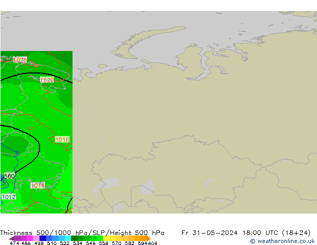 Thck 500-1000hPa Arpege-eu  31.05.2024 18 UTC
