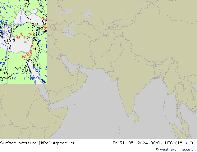 Surface pressure Arpege-eu Fr 31.05.2024 00 UTC