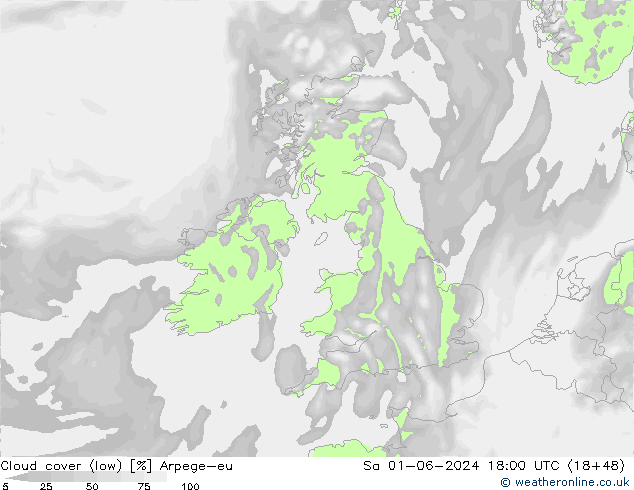Nubi basse Arpege-eu sab 01.06.2024 18 UTC