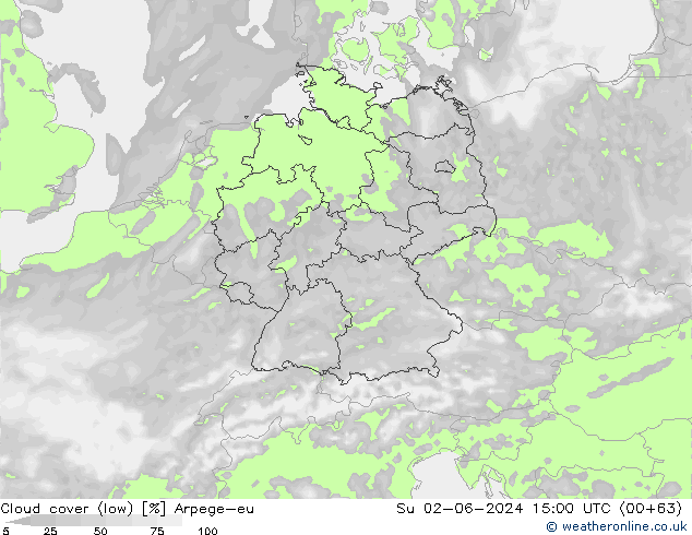 Bulutlar (düşük) Arpege-eu Paz 02.06.2024 15 UTC