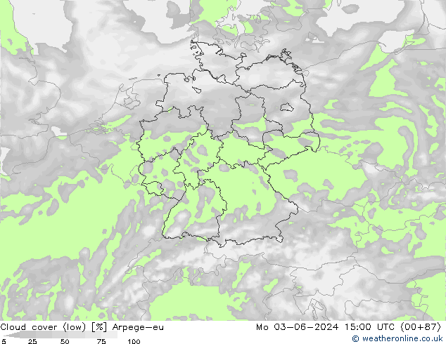 Bulutlar (düşük) Arpege-eu Pzt 03.06.2024 15 UTC