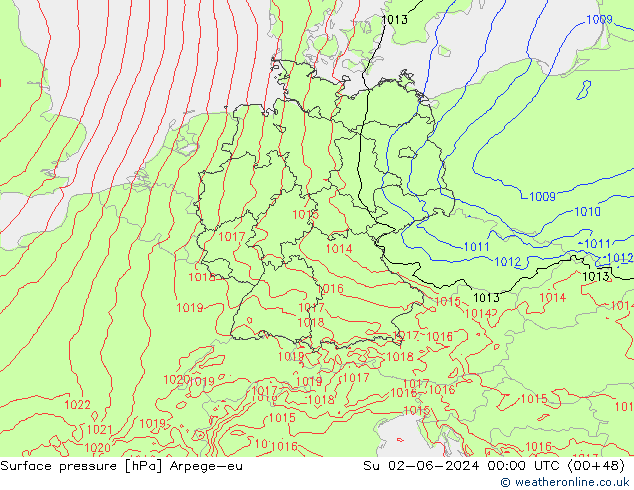 приземное давление Arpege-eu Вс 02.06.2024 00 UTC