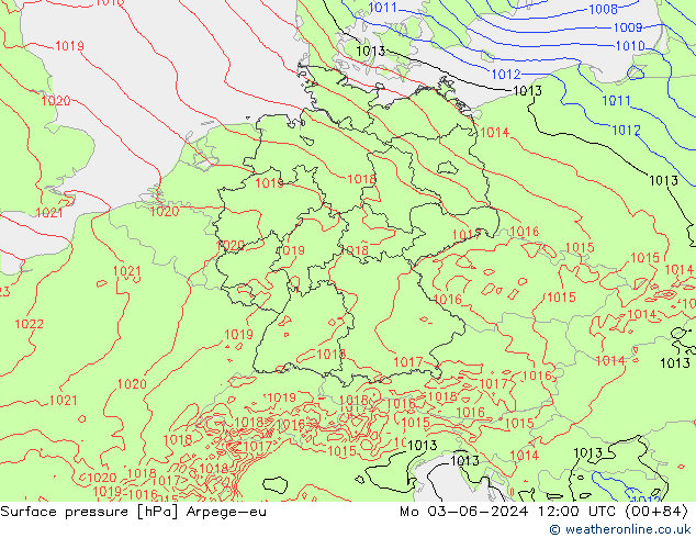 Bodendruck Arpege-eu Mo 03.06.2024 12 UTC