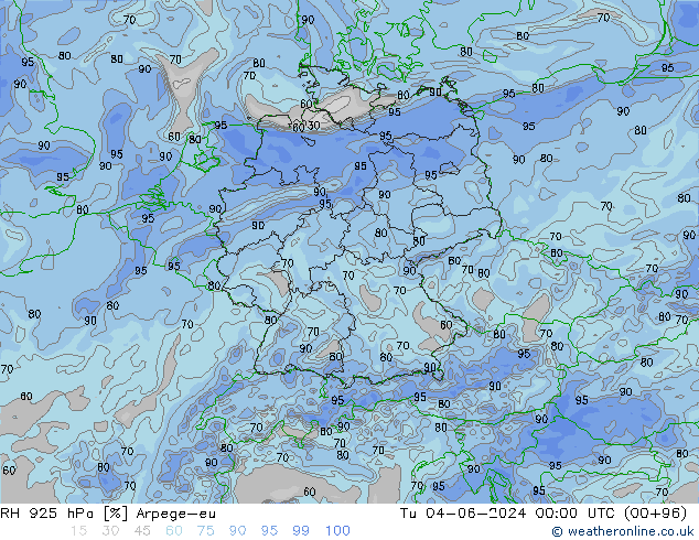 RV 925 hPa Arpege-eu di 04.06.2024 00 UTC