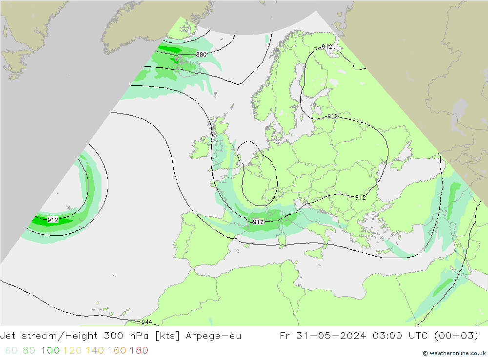 Corriente en chorro Arpege-eu vie 31.05.2024 03 UTC