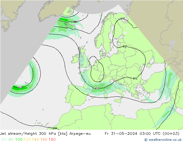 Corriente en chorro Arpege-eu vie 31.05.2024 03 UTC