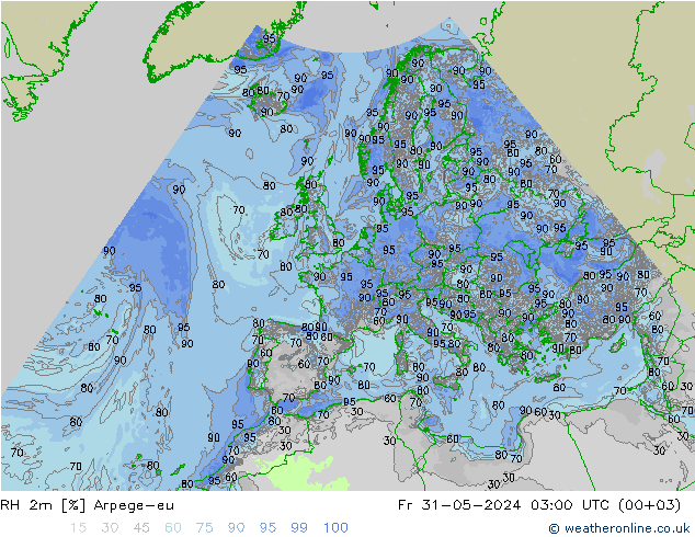 RH 2m Arpege-eu Sex 31.05.2024 03 UTC