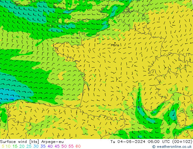  10 m Arpege-eu  04.06.2024 06 UTC