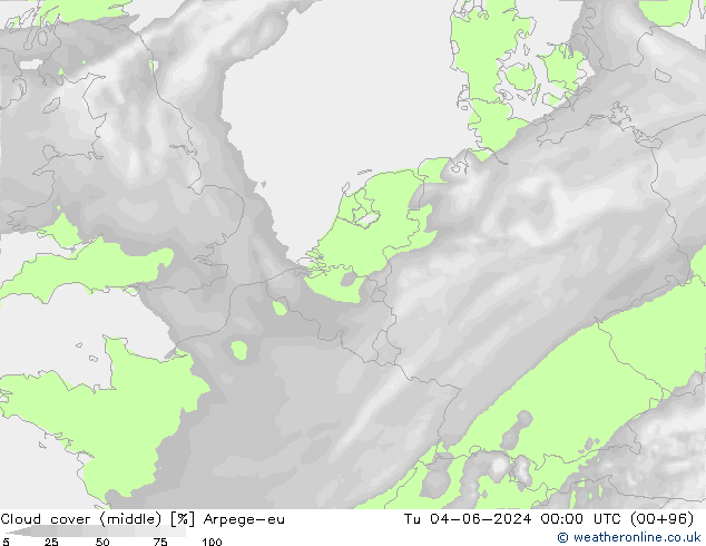 Bewolking (Middelb.) Arpege-eu di 04.06.2024 00 UTC