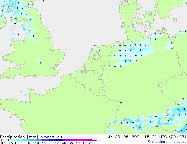 precipitação Arpege-eu Seg 03.06.2024 21 UTC