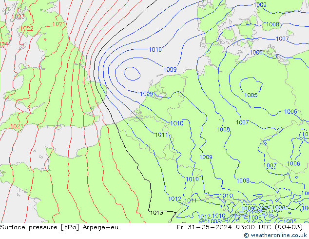 Bodendruck Arpege-eu Fr 31.05.2024 03 UTC