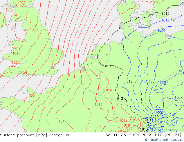 Yer basıncı Arpege-eu Cts 01.06.2024 00 UTC