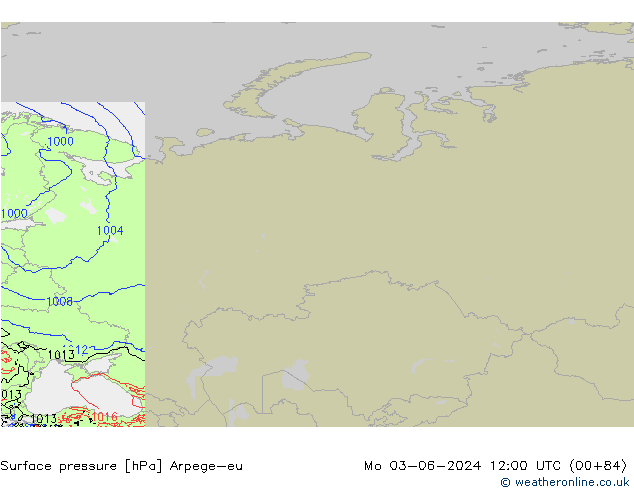 pression de l'air Arpege-eu lun 03.06.2024 12 UTC