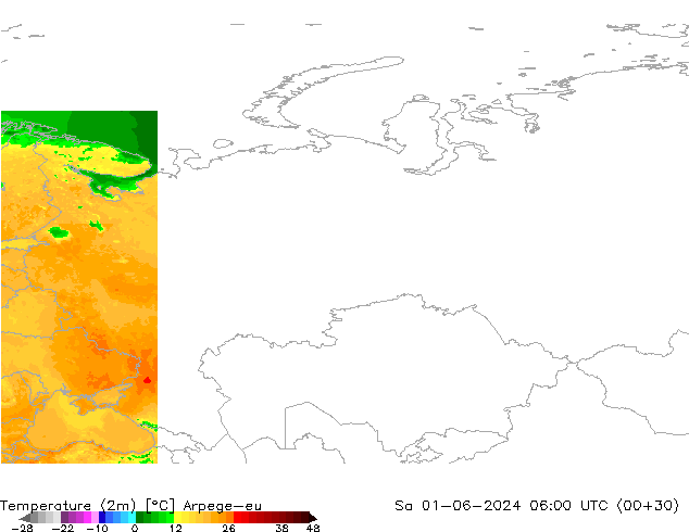 Temperature (2m) Arpege-eu So 01.06.2024 06 UTC