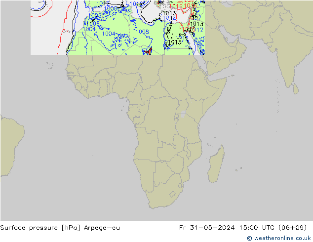 Presión superficial Arpege-eu vie 31.05.2024 15 UTC