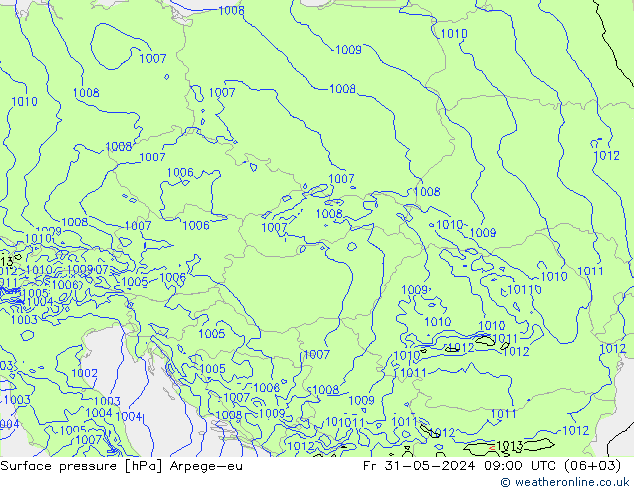 Surface pressure Arpege-eu Fr 31.05.2024 09 UTC