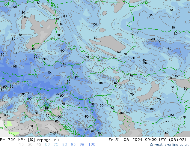 700 hPa Nispi Nem Arpege-eu Cu 31.05.2024 09 UTC