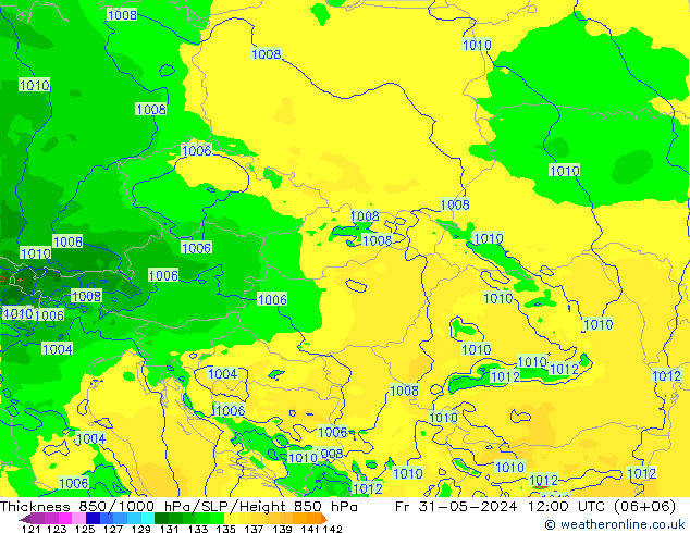 Thck 850-1000 hPa Arpege-eu Fr 31.05.2024 12 UTC