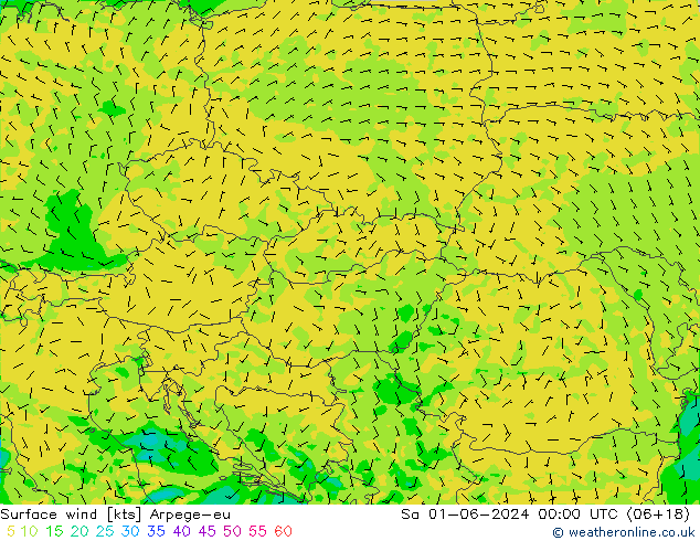 Wind 10 m Arpege-eu za 01.06.2024 00 UTC