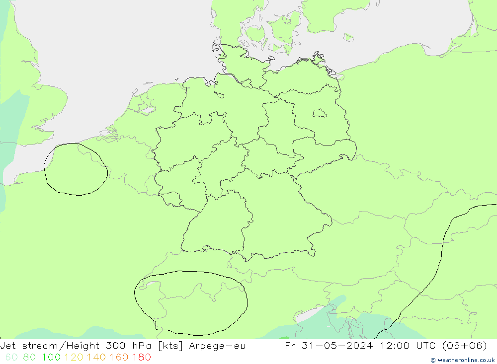 Corrente a getto Arpege-eu ven 31.05.2024 12 UTC