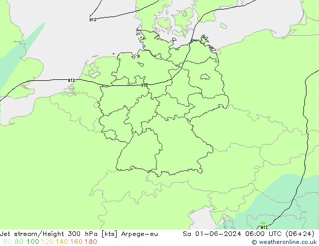 Corriente en chorro Arpege-eu sáb 01.06.2024 06 UTC