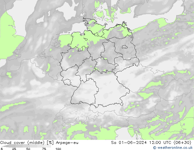 nuvens (médio) Arpege-eu Sáb 01.06.2024 12 UTC