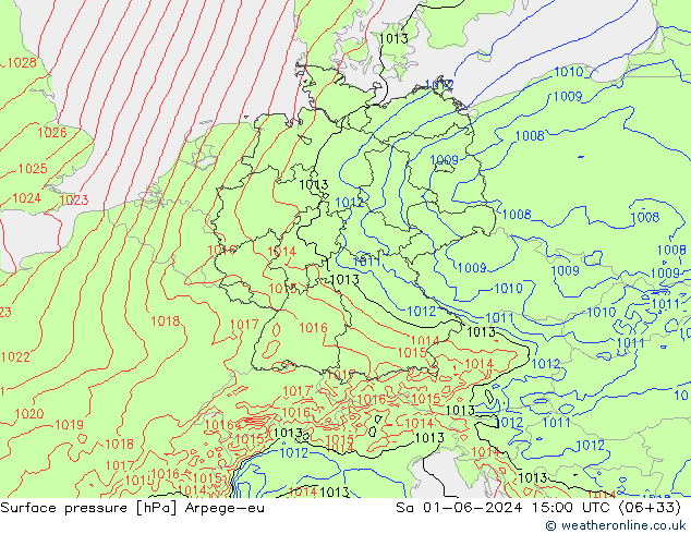 ciśnienie Arpege-eu so. 01.06.2024 15 UTC