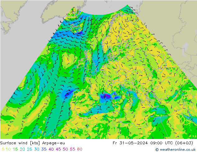  10 m Arpege-eu  31.05.2024 09 UTC