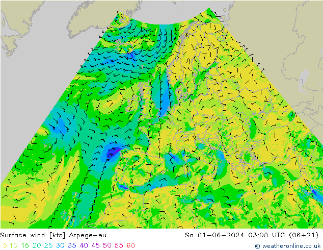  10 m Arpege-eu  01.06.2024 03 UTC
