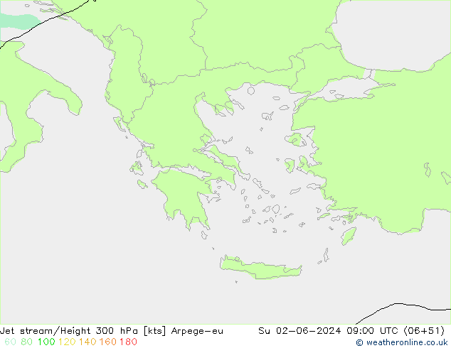 Jet stream Arpege-eu Dom 02.06.2024 09 UTC