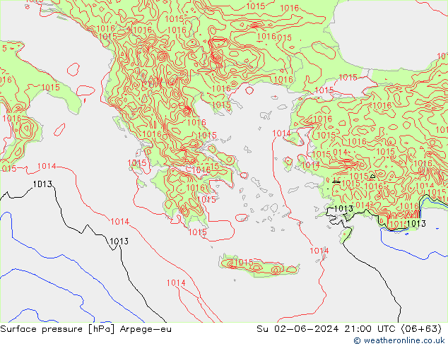 Luchtdruk (Grond) Arpege-eu zo 02.06.2024 21 UTC