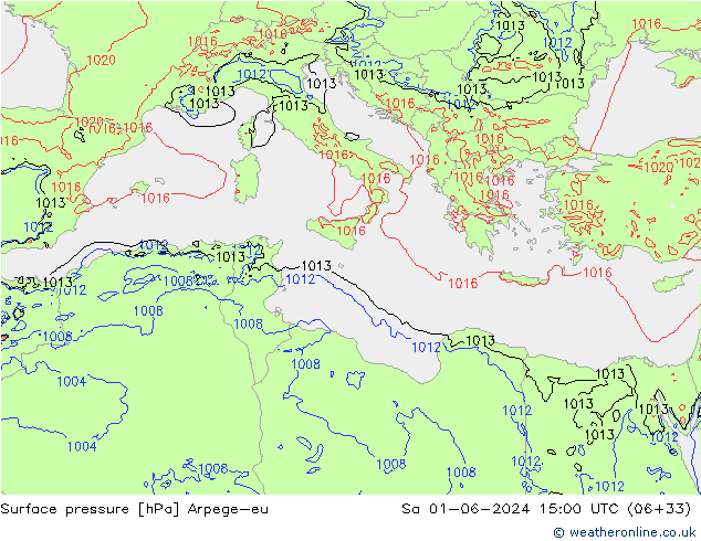 ciśnienie Arpege-eu so. 01.06.2024 15 UTC