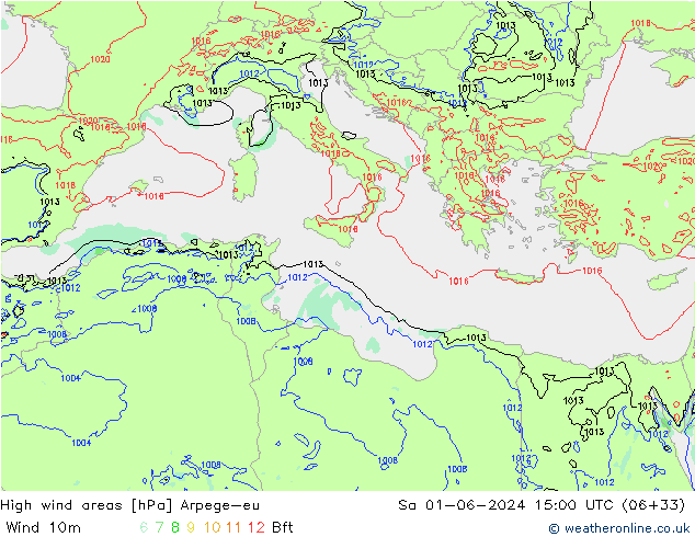 Izotacha Arpege-eu so. 01.06.2024 15 UTC