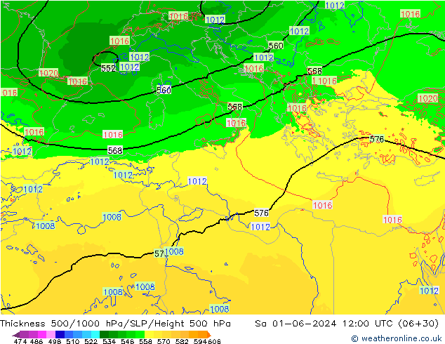 Thck 500-1000hPa Arpege-eu sam 01.06.2024 12 UTC