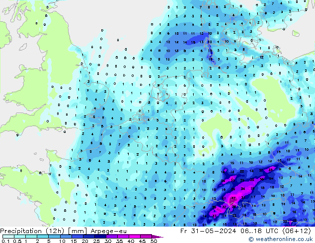 Nied. akkumuliert (12Std) Arpege-eu Fr 31.05.2024 18 UTC