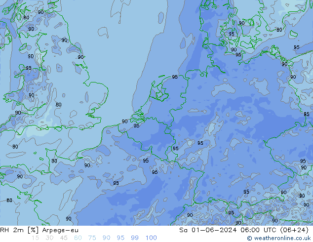 RH 2m Arpege-eu So 01.06.2024 06 UTC